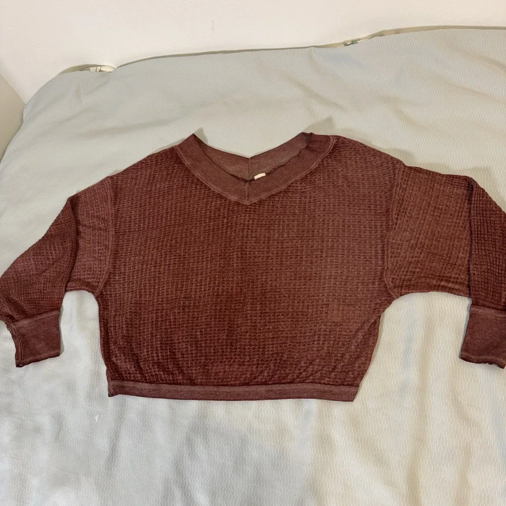 Free People We The Free South Side Thermal Top in Cinnamon Size XS